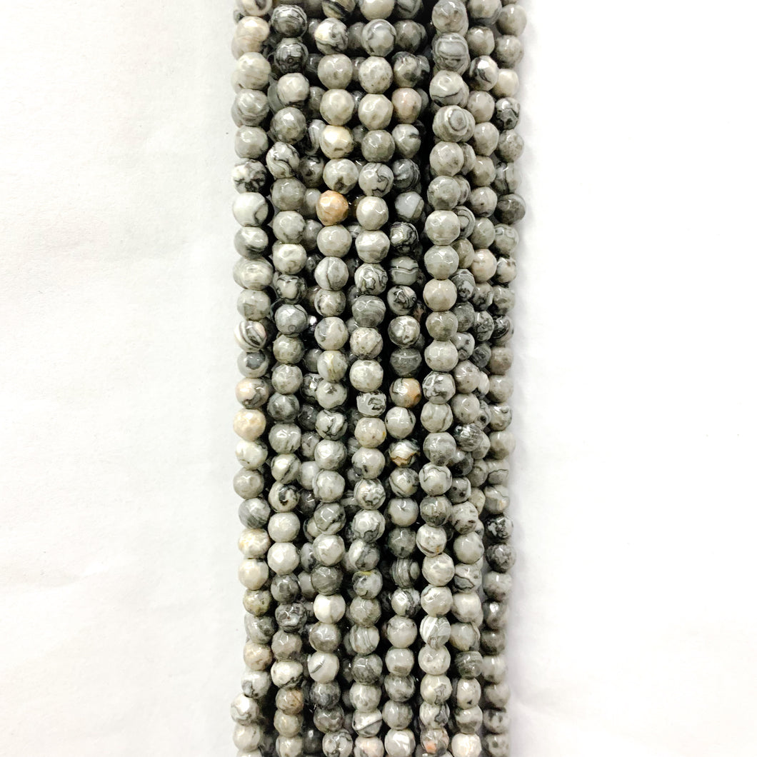 JASPE FOSIL NEGRO | FACETADO | 4MM