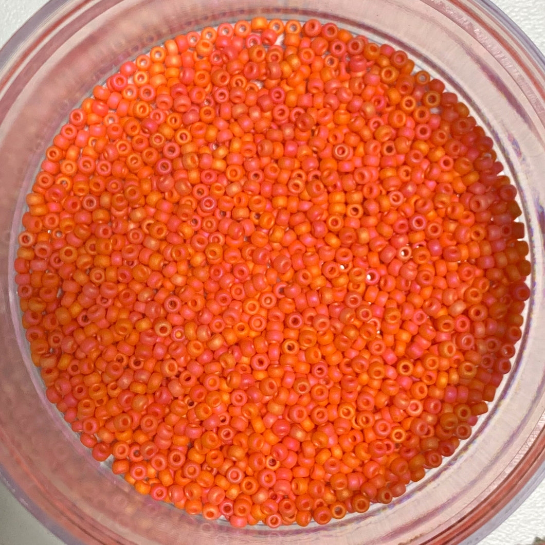 Miyuki Round Rocailles 11/0 | 406FRRR | Naranja Frost