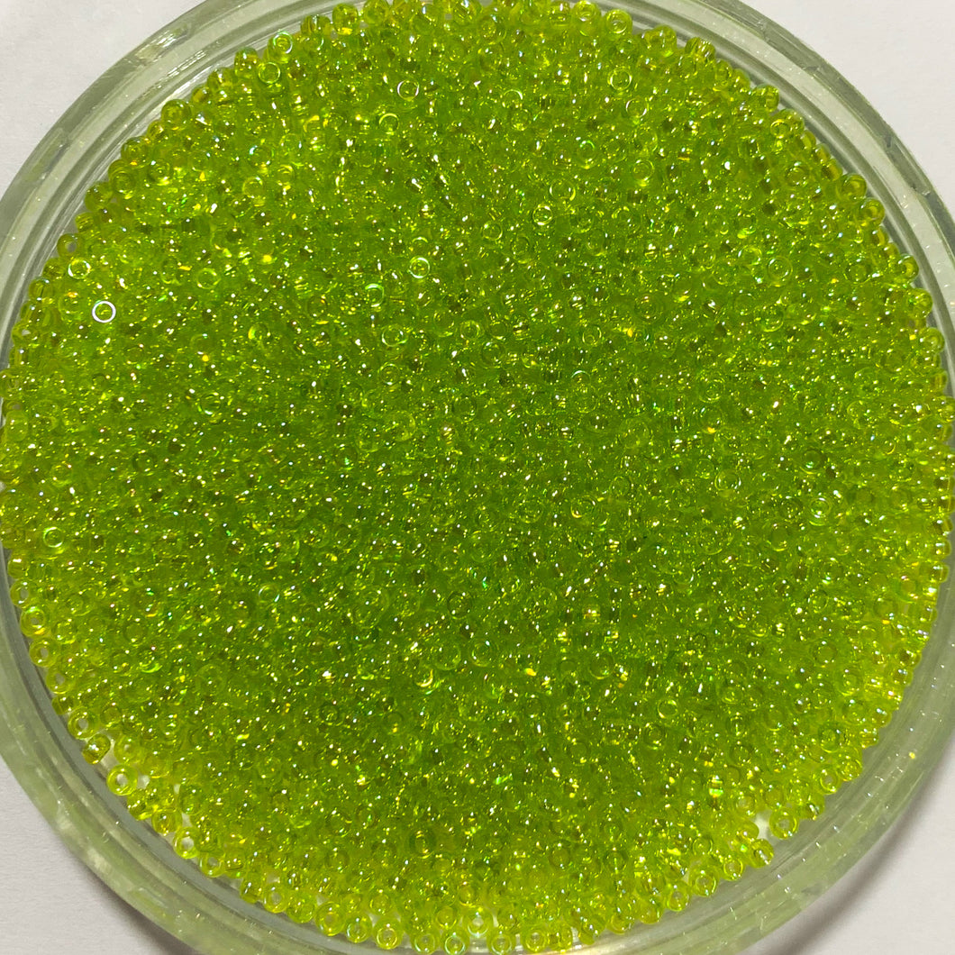 Miyuki Round Rocailles 11/0 | 258RR | Verde Manzana Transparente