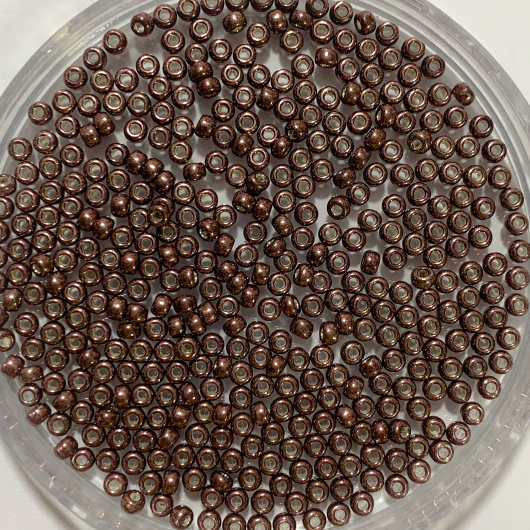 Miyuki Round Rocailles 8/0 | 1085RR | Canela Oscura Metalizada | c7