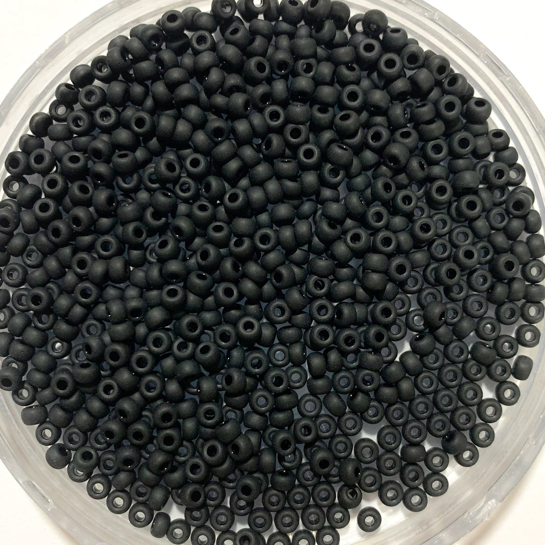 Miyuki Round Rocailles 8/0 | 401FRR | Matte Negro