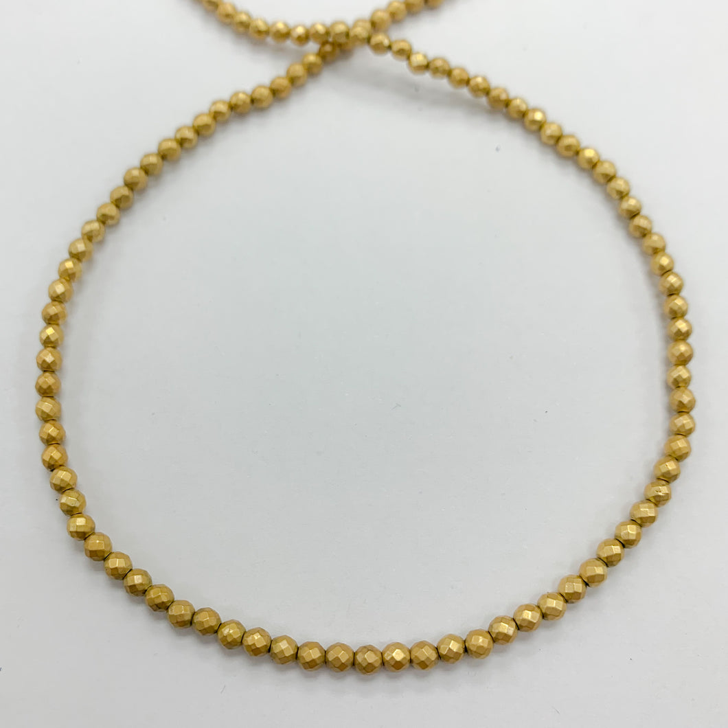 HEMATITA FROST FACETADA | 4MM | DORADO VIEJO (25-34C)