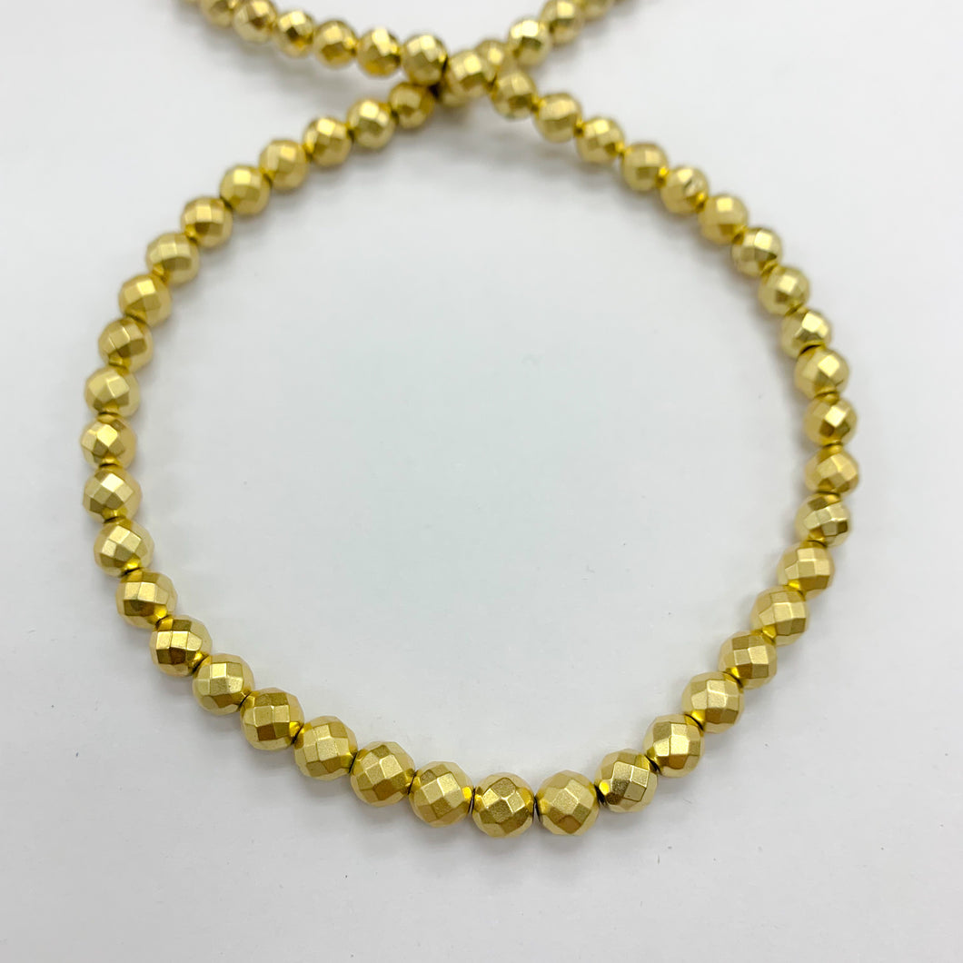HEMATITA FROST FACETADA | 6MM | DORADO 2 (25-37C)