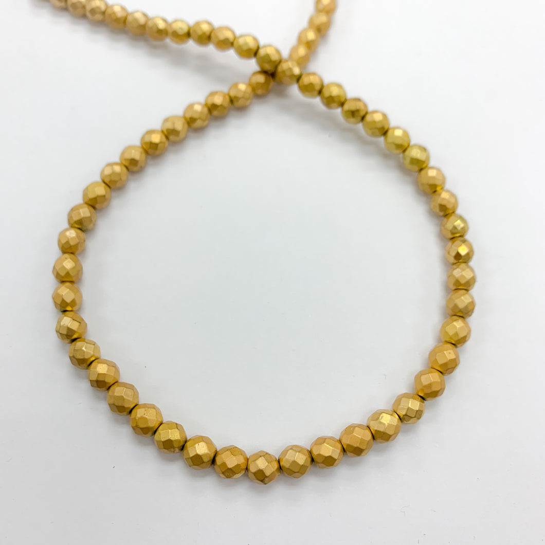 HEMATITA FROST FACETADA | 6MM | DORADO VIEJO (25-40C)