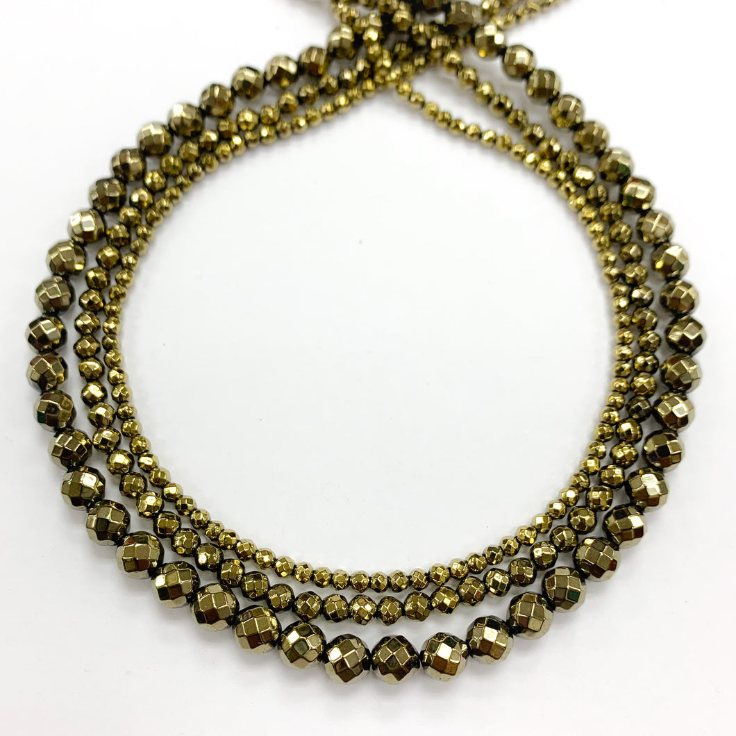 HEMATITA | FACETADA | 4MM | DORADO VIEJO
