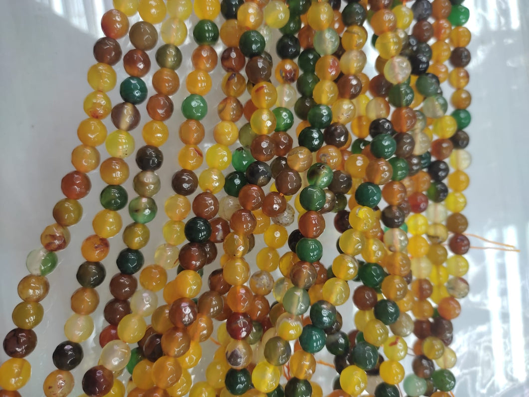 AGATA FACETADA | 8MM | CAFE VERDE AMARILLO