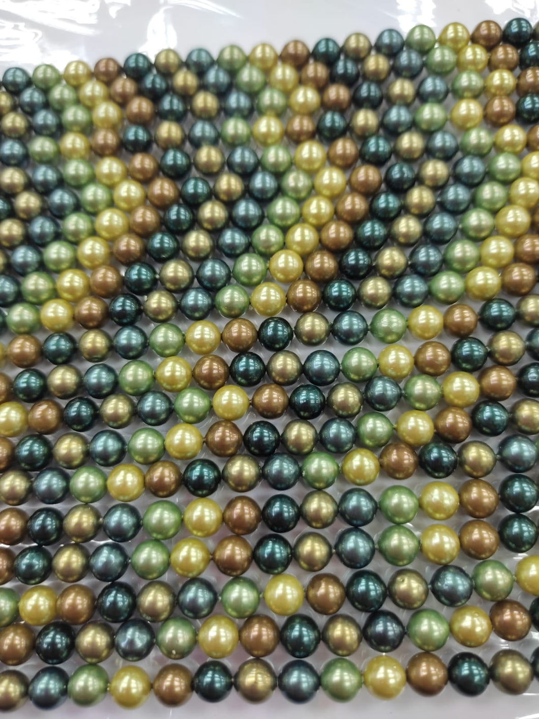 PERLA SHELL | 6MM | MIX AZUL VERDE Y CAFE