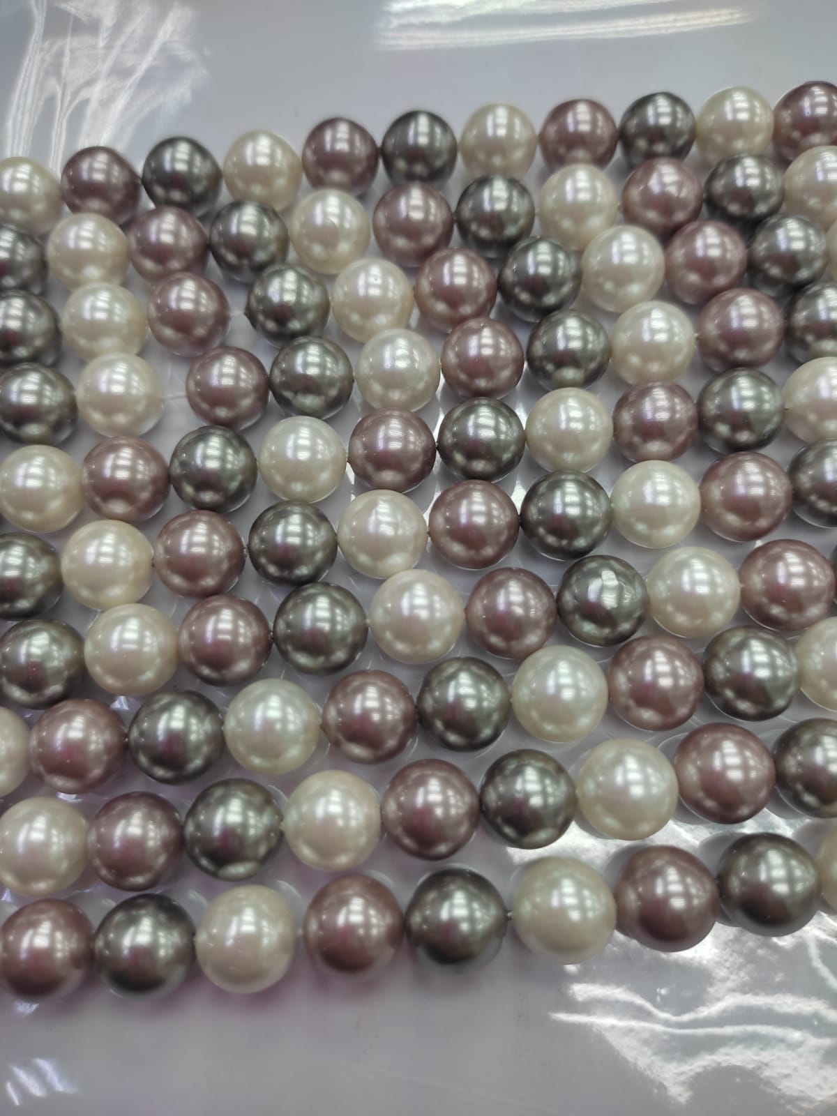 PERLA SHELL | 10MM | MIX BLANC GRIS LILA – CrystalStone