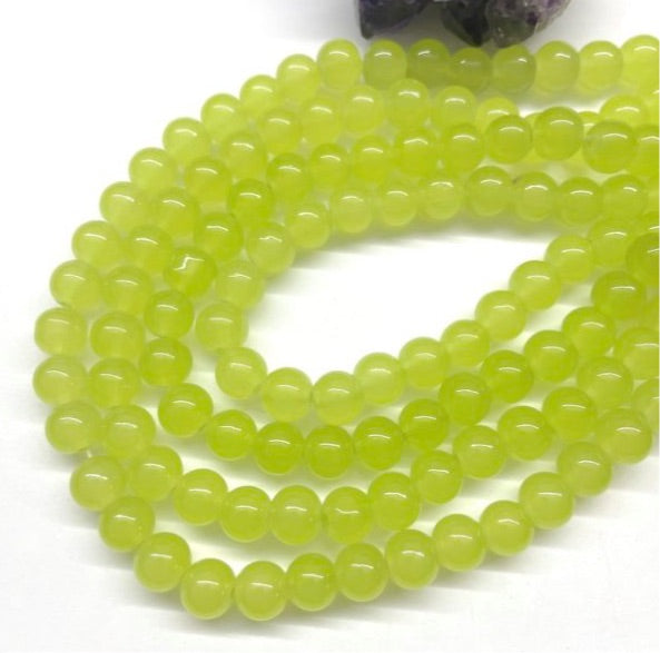 PERLA DE VIDRIO | 8MM | VERDE MUSGO CLARO TRASLÚCIDO