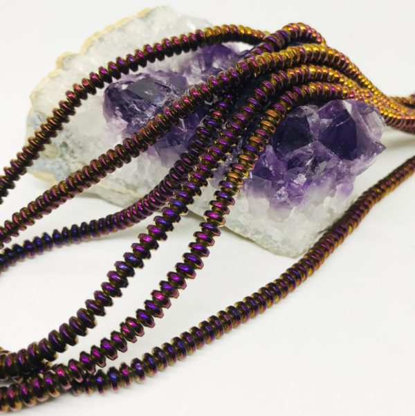 HEMATITA RONDELL | 5×1.5MM | MORADO