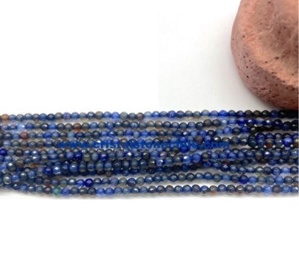 Agata Facetada | 3mm | Mix Lavanda oscuro matizado