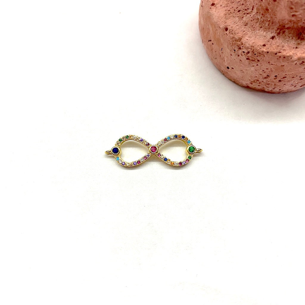 RODINADO | CONECTOR INFINITO MULTICOLOR | 30MM | 1UND | DORADO (R9-90)