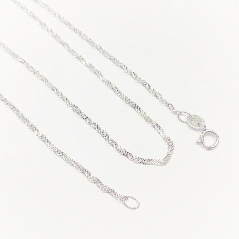 CADENA ENTORCHADA PLANA | PLATA 925 | 40CM (C)