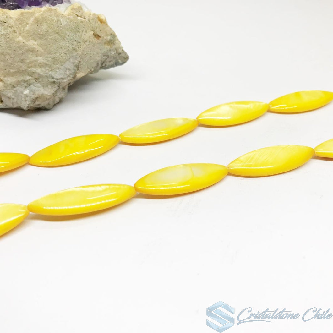 OVALADO DE NACAR | 30X12MM | AMARILLO (9-27W)