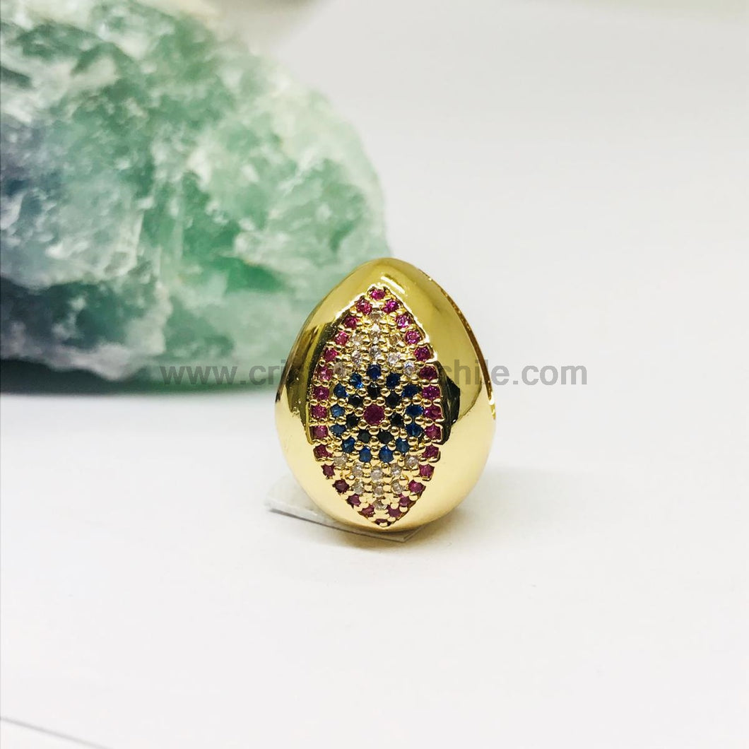 RODINADO | COLGANTE GOTA GRANDE OJO | 19MM | 1UND | DORADO (R5-49)
