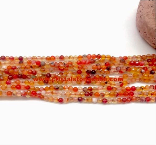 Agata Facetada | 3mm | Mix naranja matizado Co.40