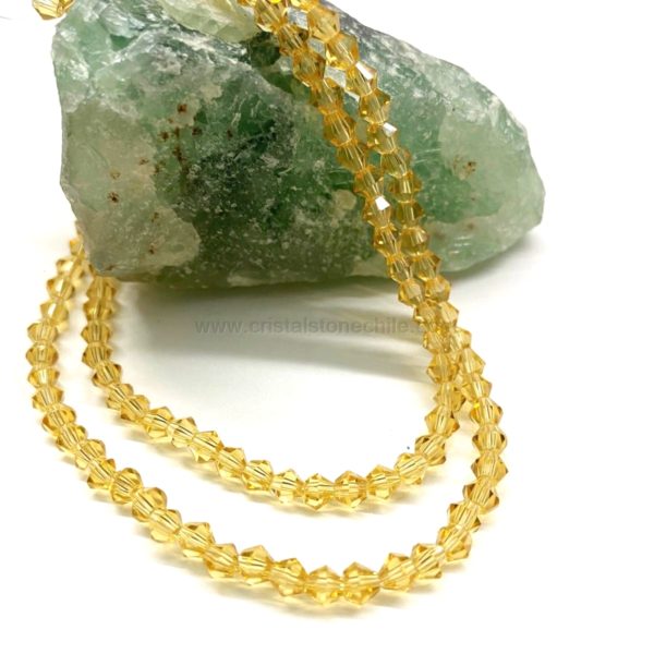 CRISTAL BICONO | 4MM | TRASLUCIDO CHAMPAGNE