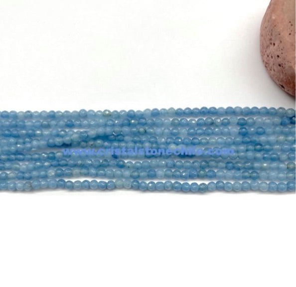 Agata Facetada | 3mm | Azul denim