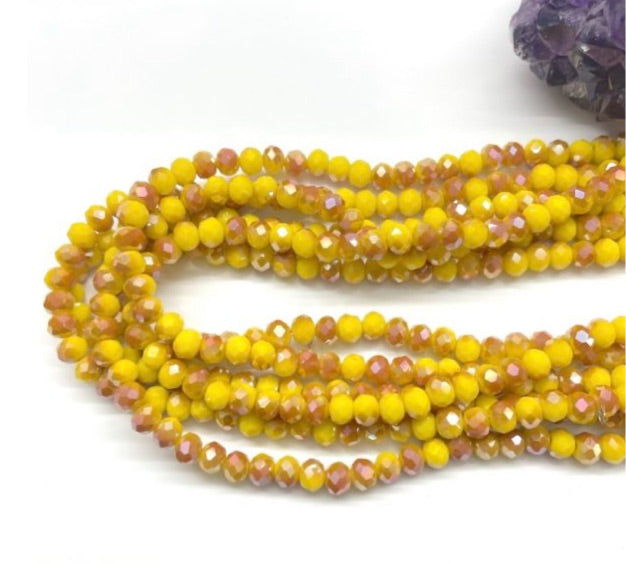 Cristal chato | 6 mm | Bicolor Matte Amarillo-Naranja 58