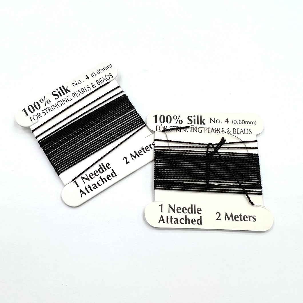 HILO DE SEDA | No. 4 | 0.60MM | 2 METROS | NEGRO